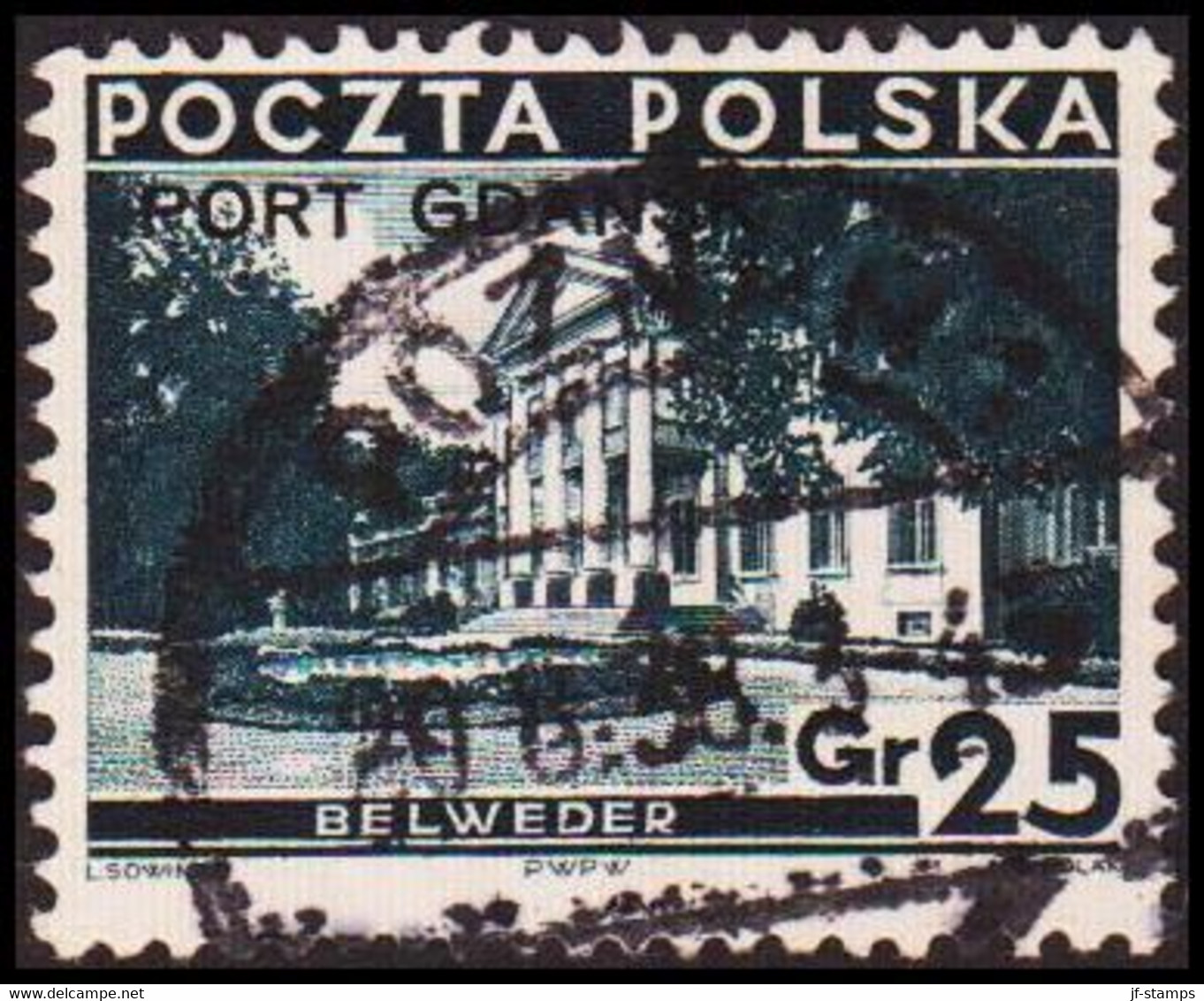 1935. DANZIG. Polnische Post Im Hafen Von Danzig (port Gdansk). PORT GDANSK On Gr. 25... (MICHEL 31 I) - JF417452 - Port Gdansk