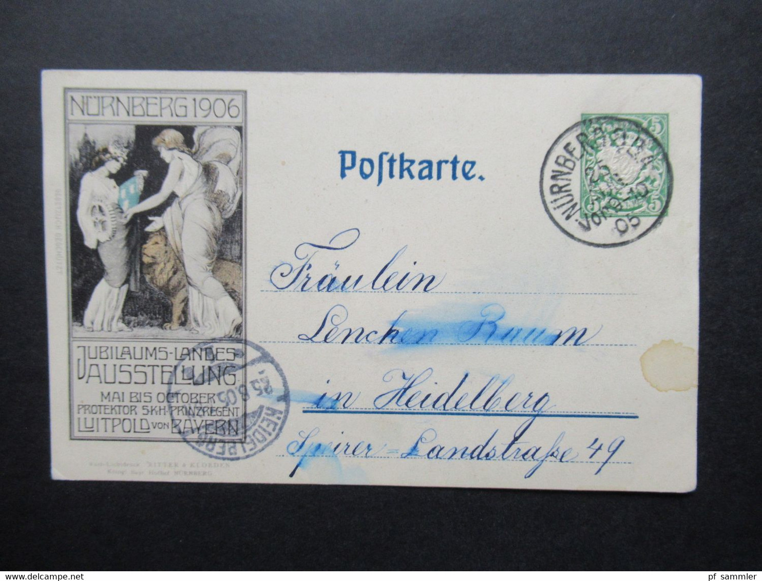 AD Bayern Sonder GA / PP Nürnberg 1906 Jubiläums Landes Ausstellung Stempel Nürnberg Ausstellung Verwendet Am 25.8.1905 - Ganzsachen