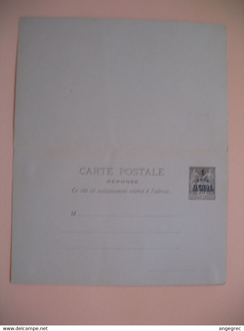 Entier Postal  Carte Postale Avec Réponse Payée Zanzibar 1 Anna  Zanzibar Type Groupe  Sur  10c   Voir Scan - Covers & Documents