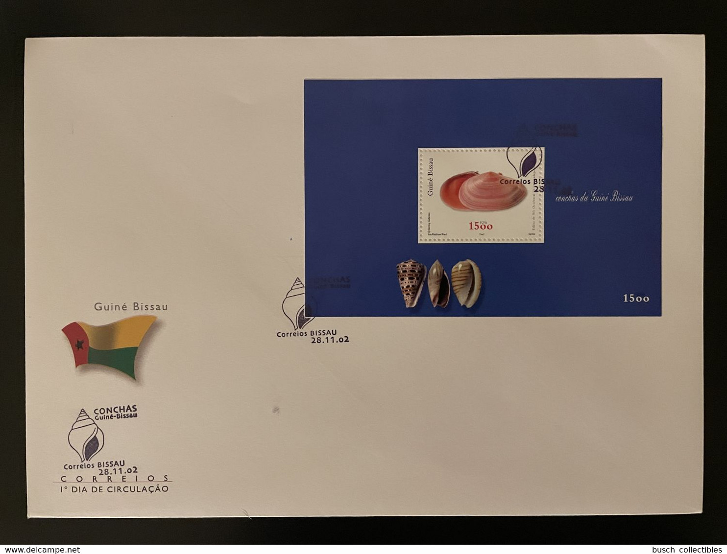 Guiné-Bissau Guinea Guinée Bissau 2002 Mi. Bl. 379 FDC Mollusque Weichtier Shell Coquillage Muschel - Schaaldieren