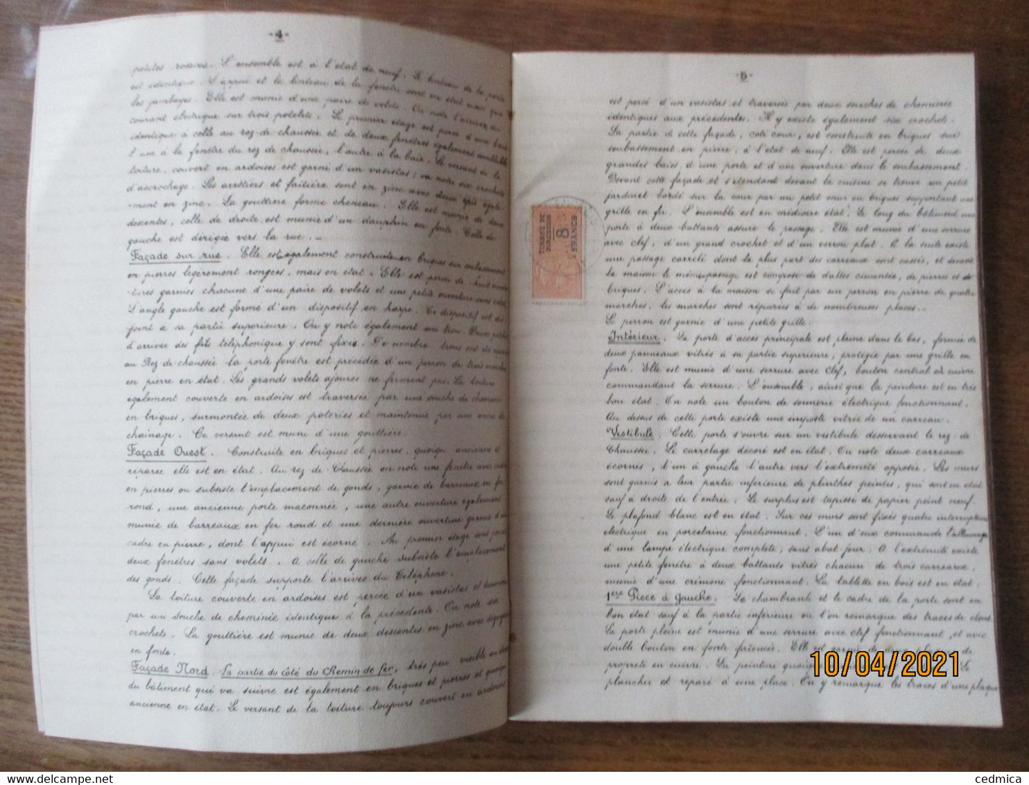 SAINT-QUENTIN-LE-PETIT LE 9 JUIN 1932 ETAT DES LIEUX D'UNE FERME ET SES DEPENDANCES LOUEE A M.ANDRE PREVOST 44 PAGES TIM - Manuscripts