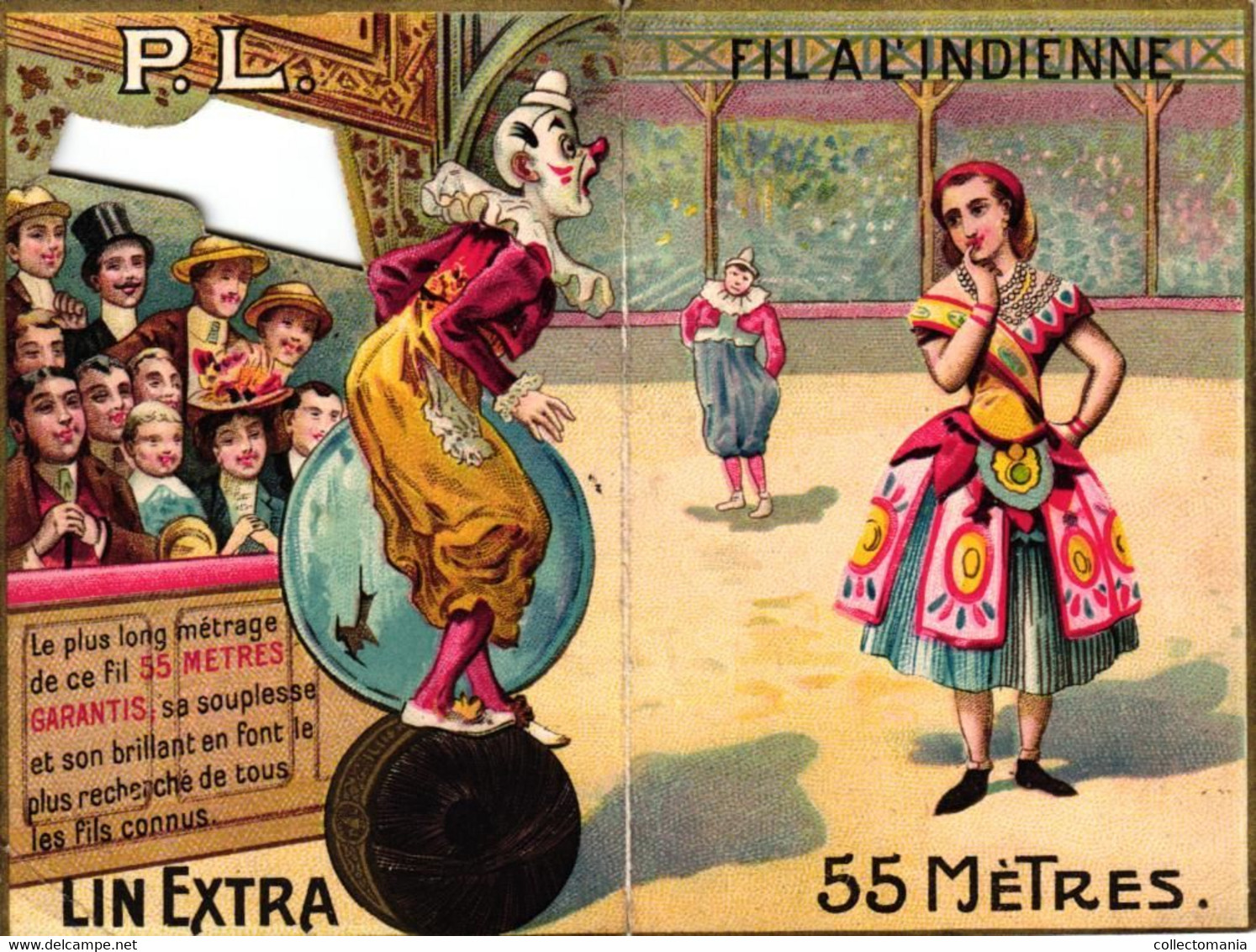 1 Calendrier 1909 Lin Extra PL Fil à L'Indienne Circus Clown Peeping Show - Small : 1901-20