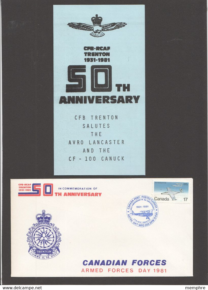 MILITARY -  Canadian Forces RCAF  50th Ann.  - With Insert - Enveloppes Commémoratives