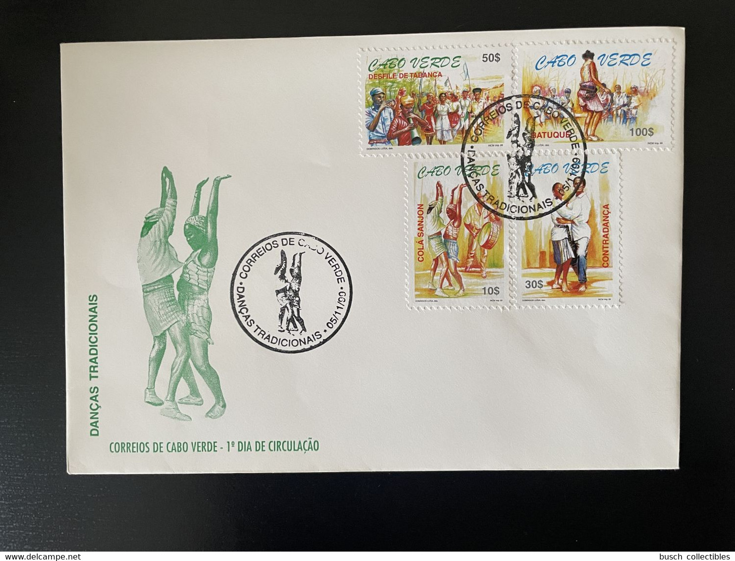 Cape Verde Cabo Verde 1999 Mi. 765 - 768 FDC Danças Tradicionais Dancing Tanz Danse - Dance