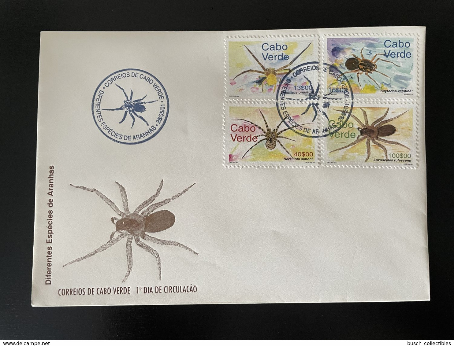 Cape Kap Verde Cabo Verde 2001 Mi. 788 - 791 FDC Aranha Spider Spinnen Araignées Insects Insectes Insekten - Cap Vert