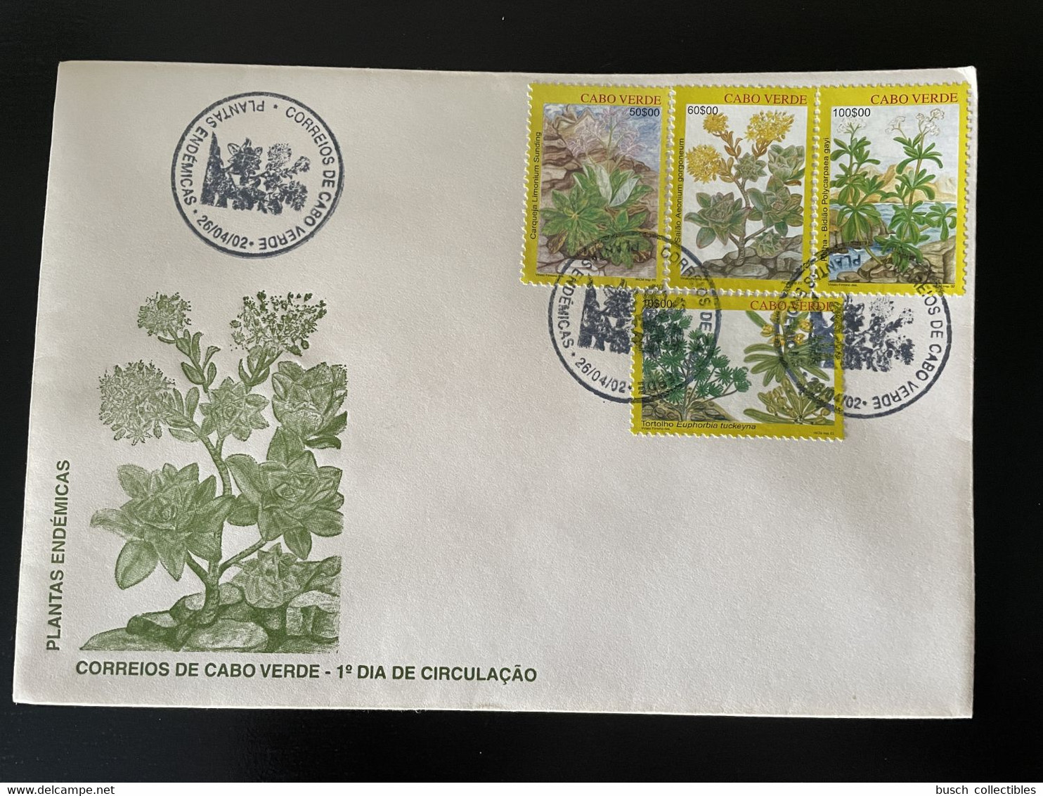 Cape Kap Verde Cabo Verde 2002 Mi. 803 - 806 FDC Plantas Endemicas Plantes Pflanzen Plants Heilpflanzen - Medicinal Plants