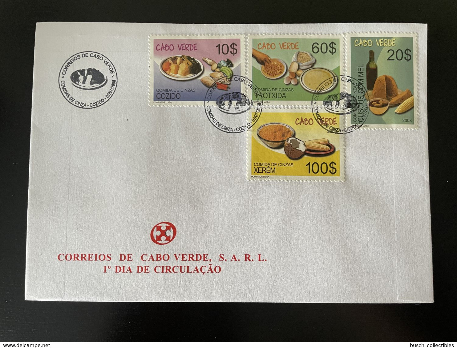 Cape Kap Verde Cabo Verde 2008 Mi. 926 - 929 FDC Comidas De Cinza Küche Gastronomie Gastronomy Food - Cap Vert