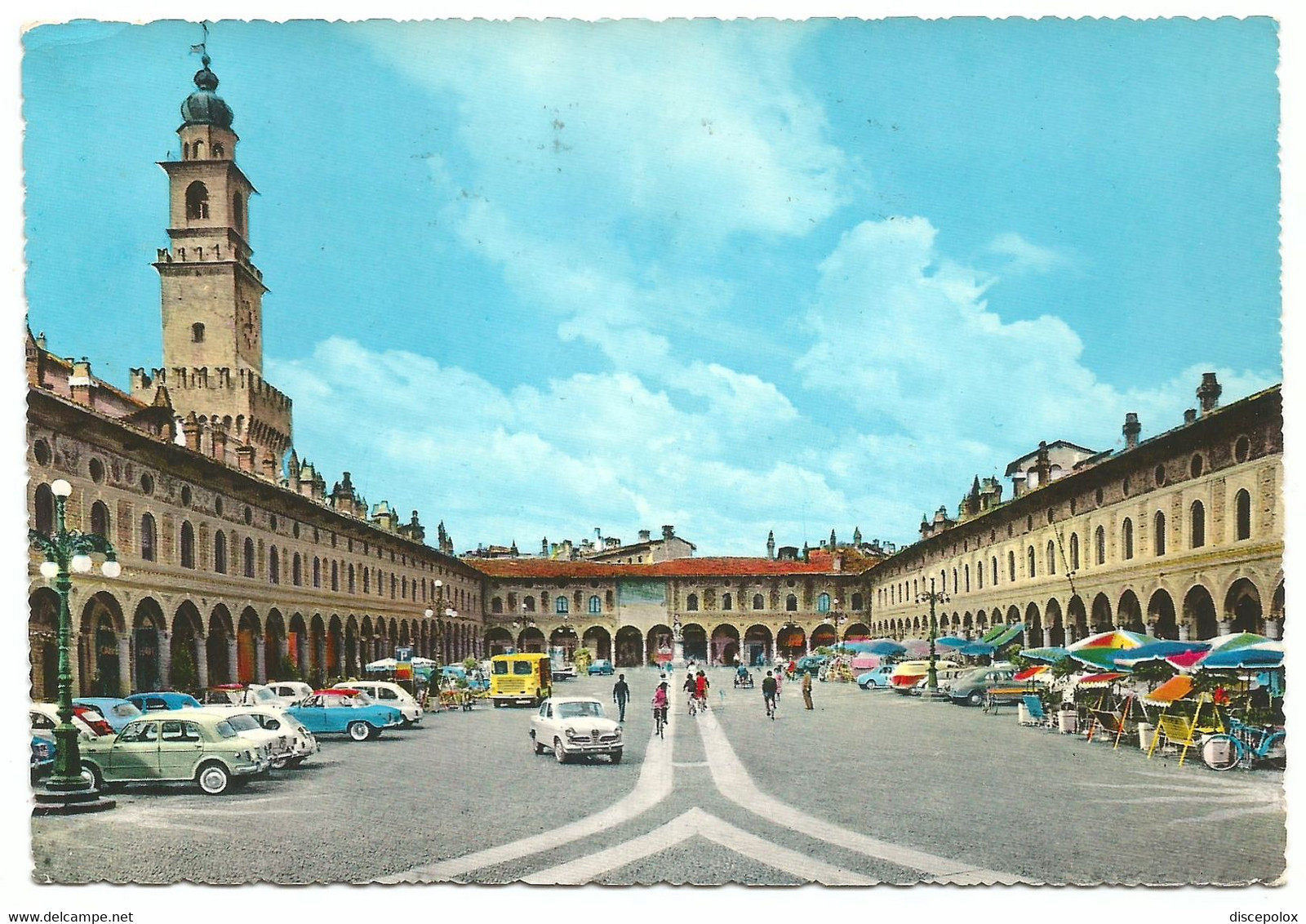 A4837 Vigevano (Pavia) - Piazza Ducale E Torre Del Bramante - Auto Cars Voitures / Viaggiata 1966 - Vigevano