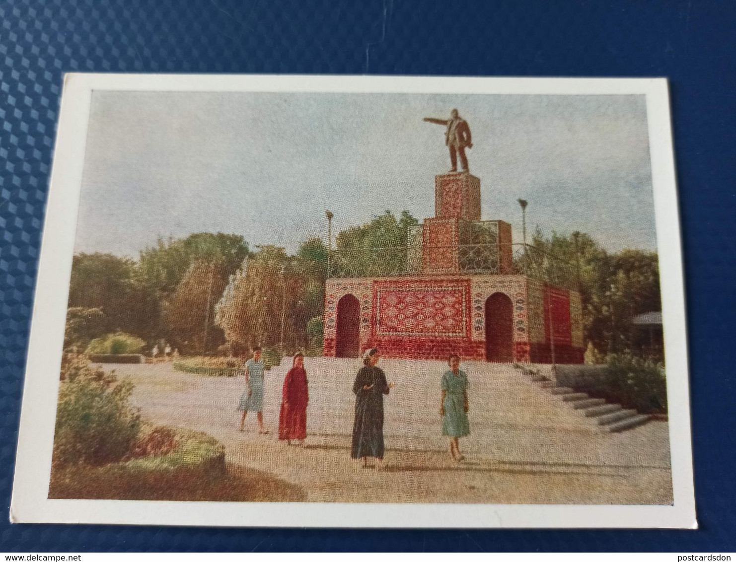 Russian Asia. Ashgabat / Ashkhabad. Lenin Monument. OLD Soviet PC. 1958 - Turkmenistan