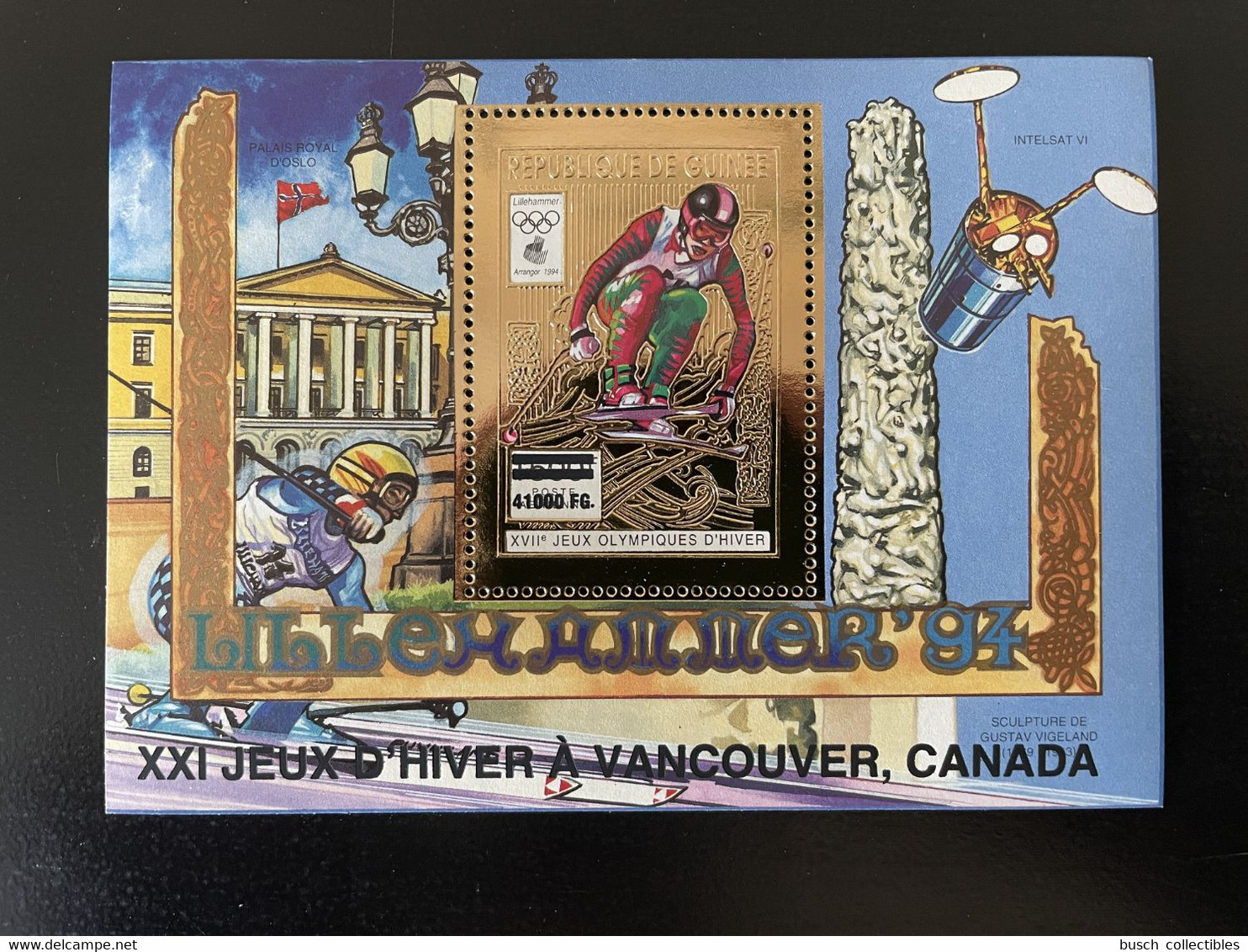 Guinée Guinea 2009 Mi. Bl. 1728 Surchargé Overprint Or Gold Olympic Lillehammer 1994 Vancouver 2010 Jeux Olympiques - Winter 1994: Lillehammer