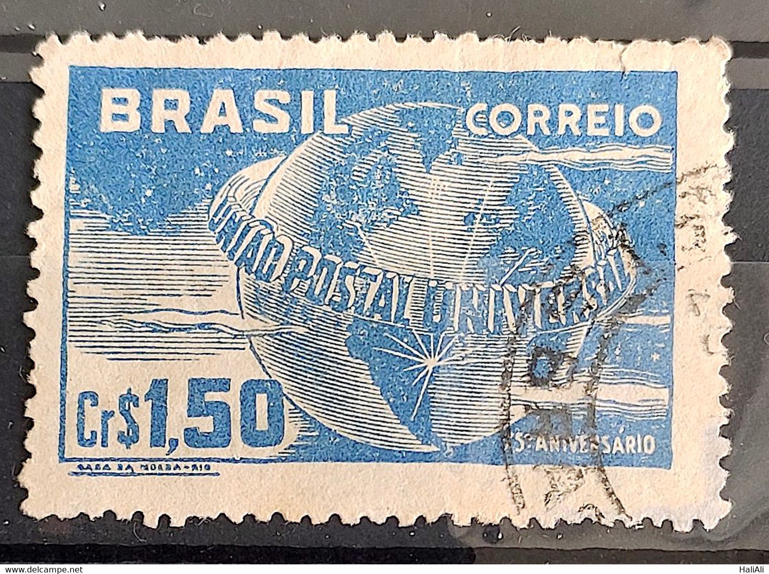 C 248 Brazil Stamp Universal Postal Union UPU Map Postal Service1949 Circulated 10 - Autres & Non Classés