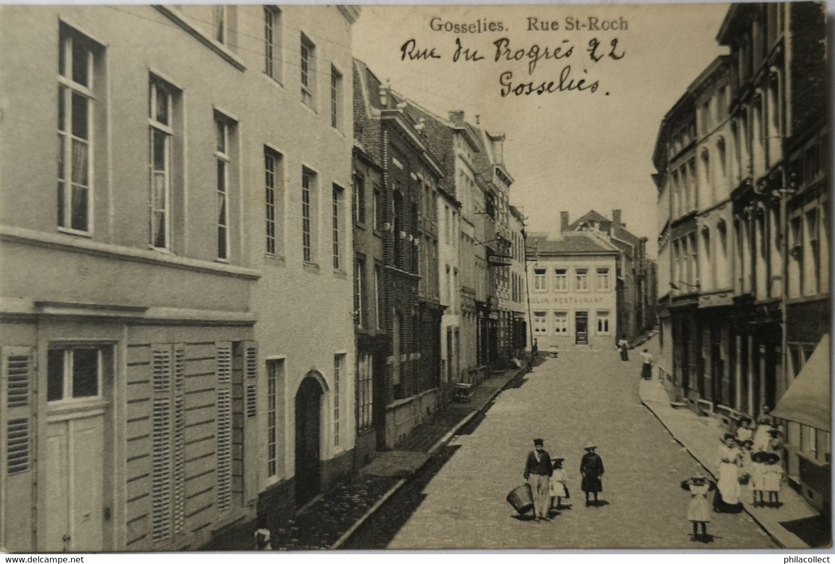 Gosselies (Charleroi) Rue St. Roch (animee) 1912 - Other & Unclassified