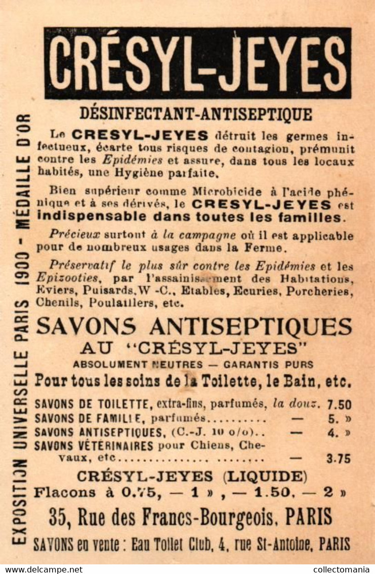 9  Cartes Savons Poudre Antiseptiques Crésyl - Jeyes  Toilet Club La Poste en Bolivie Autriche Turquie Deccan Portugal