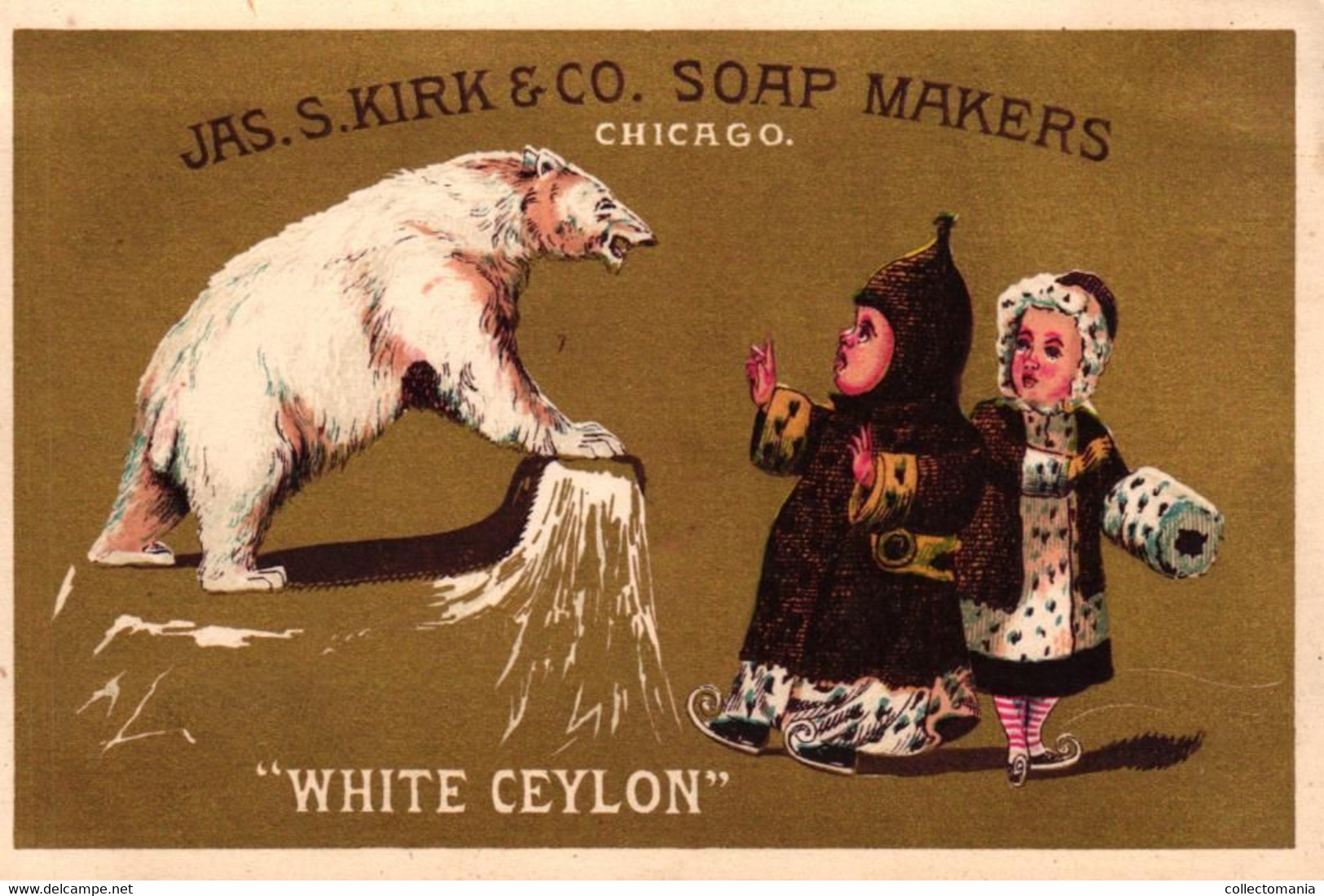 4 Cards Savon Imperial Jas. S. Kirk & C° Soap Makers Chicago Elephant Polar Bear Ourse Polaire MOTTLED GERMAN Savon Zeep - Schoonheidsproducten