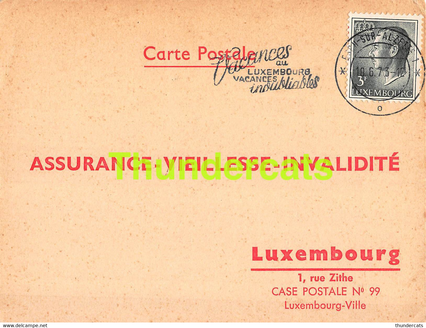 ASSURANCE VIEILLESSE INVALIDITE LUXEMBOURG 1973 ESCH SUR ALZETTE  CARATTI