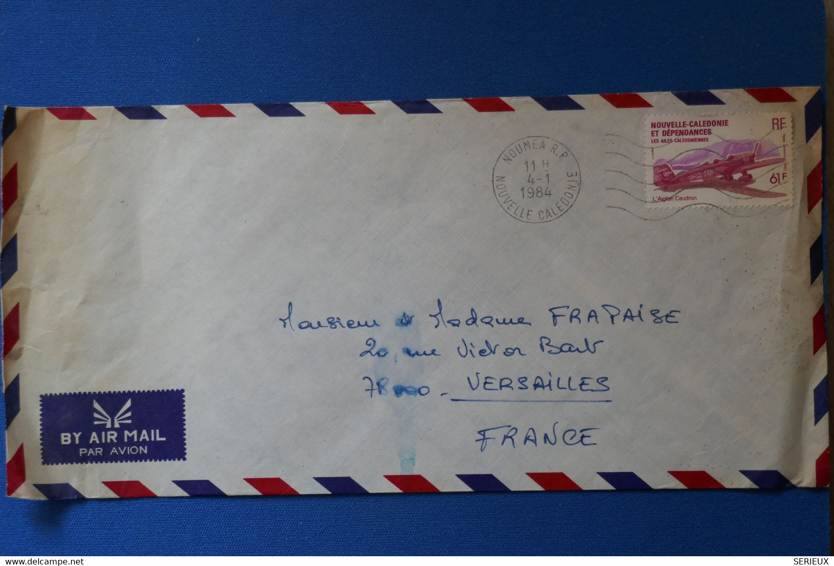 Q4 NOUVELLE CALEDONIE BELLE LETTRE  1984 NOUMEA POUR VERSAILLES FRANCE+ AFFRANCHISSEMENT PLAISANT - Lettres & Documents