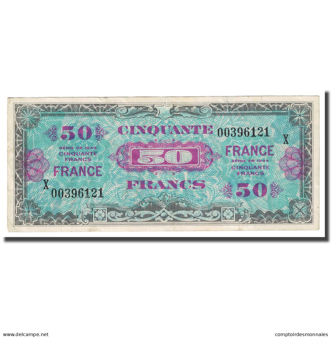 France, 50 Francs, Drapeau/France, 1944, TTB, Fayette:24.4, KM:122a - 1944 Flagge/Frankreich