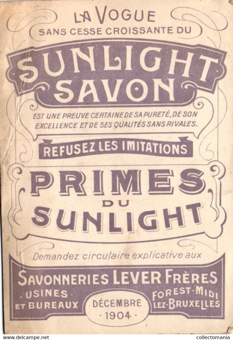 3 Cartes  Publi. Le Sunlight Savonneries Lever Frères Lille Des Bulles Badminton Lith. Goossens - Autres & Non Classés