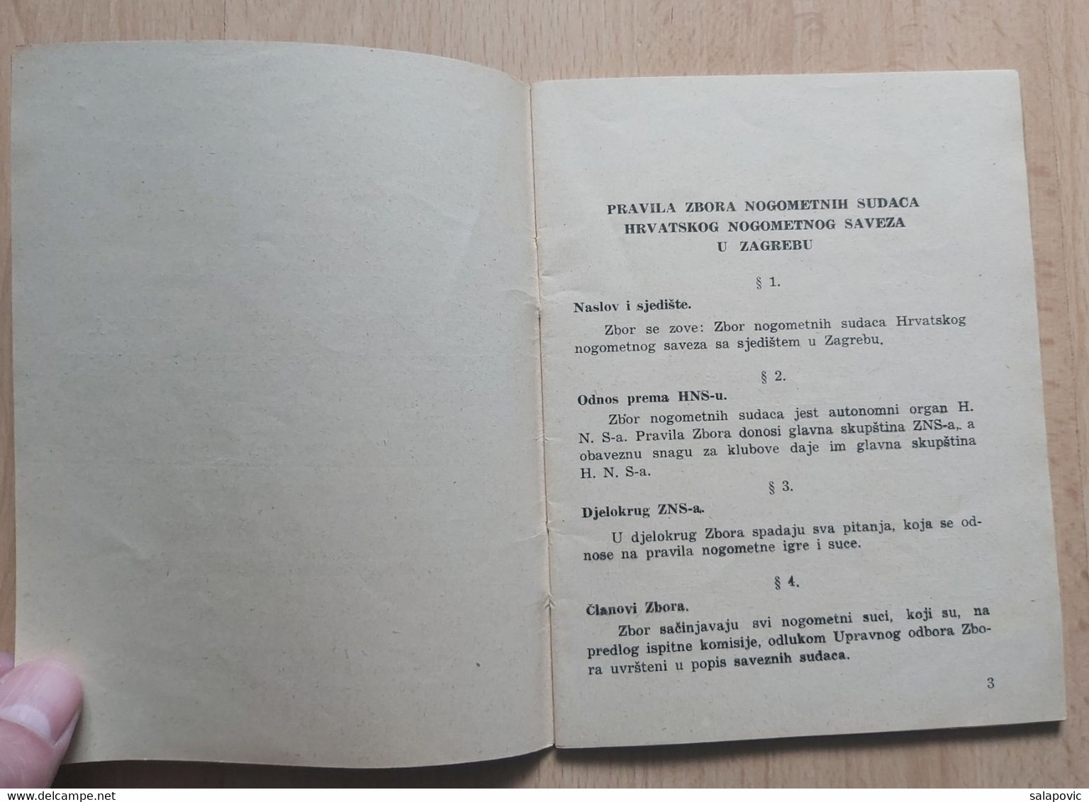 PRAVILA ZBORA NOGOMETNIH SUDACA HRVATSKOG NOGOMETNOG SAVEZA U ZAGREBU 1940  CROATIAN FOOTBALL FEDERATION - Libros