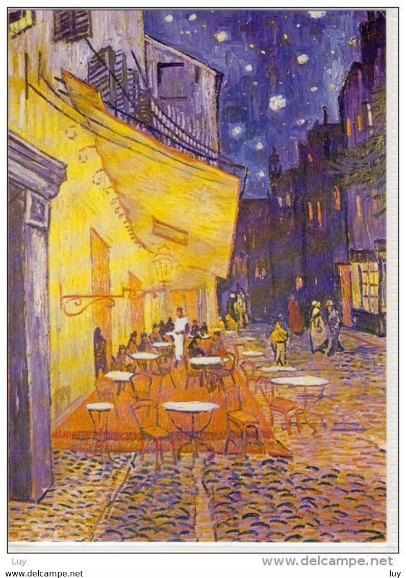 Art - VINCENT Van GOGH, Peinture, Painting - Straßencafé Bei Nacht,  (peinture, Arles 1888) - Van Gogh, Vincent