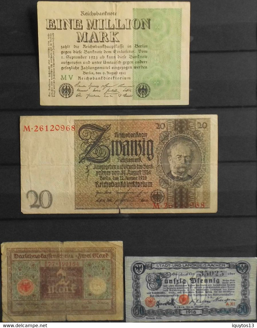 ALLEMAGNE - Reichsbanknote - 4 BILLETS De BANQUE Divers De Collection - Verzamelingen