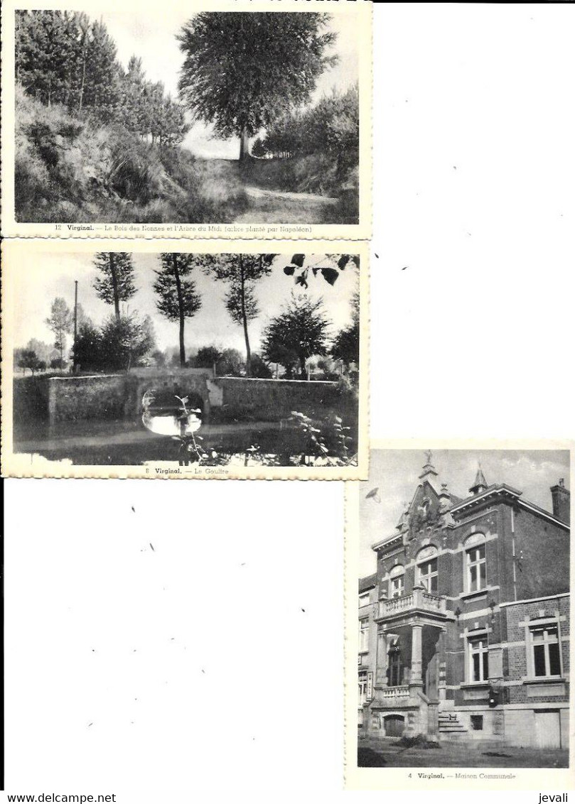 3 X CPA/PK  -  VIRGINAL   -  Maison Communale + Le Gouffre + Le Bois Des Nonnes - Ittre