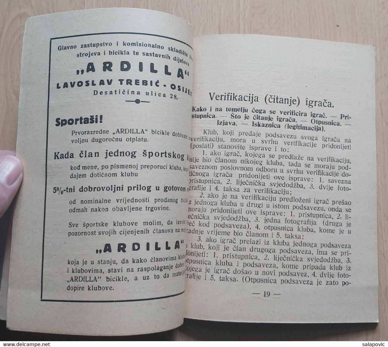 UPUTE ZA RAD U NOGOMETNO - SPORTSKIM OTGANIZACIJAMA OSIJEK 1930 STJEPAN ZWINGL YUGOSLAV FOOTBALL FEDERATION - Books