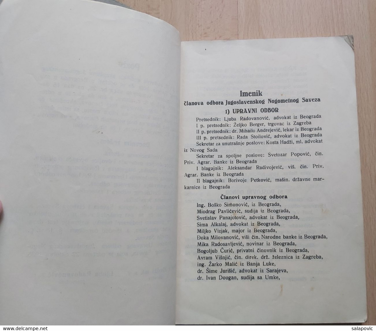 IZVJEŠTAJ O RADU JUGOSLAVENSKOG NOGOMETNOG SAVEZA 1935, YUGOSLAV FOOTBALL FEDERATION - Livres