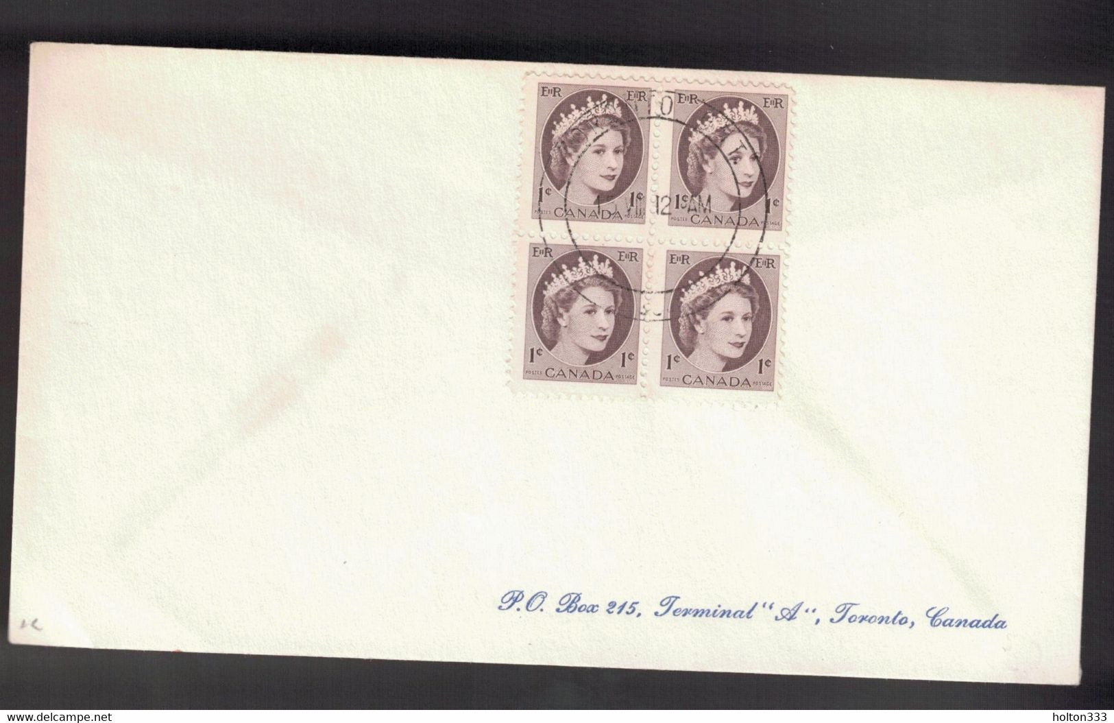 CANADA Scott # 337 Used Block On Cover - Postal History