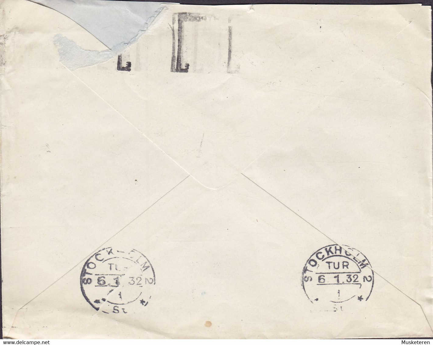 Belgium J. STEIN Slogan Flamme 'Utilisez Poste Aerienne' ANVERS 1932 Cover Lettre STOCKHOLMS (Arr.) Sweden Lion Montenez - 1929-1941 Grand Montenez