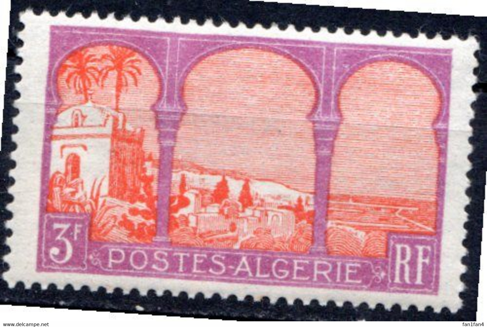 ALGERIE - (Département Français) - 1926 - N° 55 - 3 F. Violet Et Orange -  (Vue Prise De Mustapha Supérieure) - Otros & Sin Clasificación