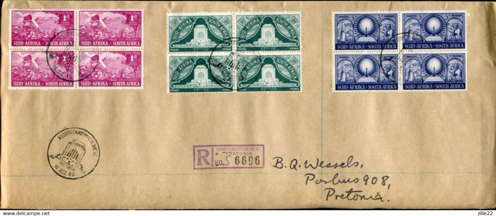 South Africa Südafrika Mi# 217-9 Used On Letter Or FDC -  Inauguration Of The Vortrekker Monument - European Settlers - FDC