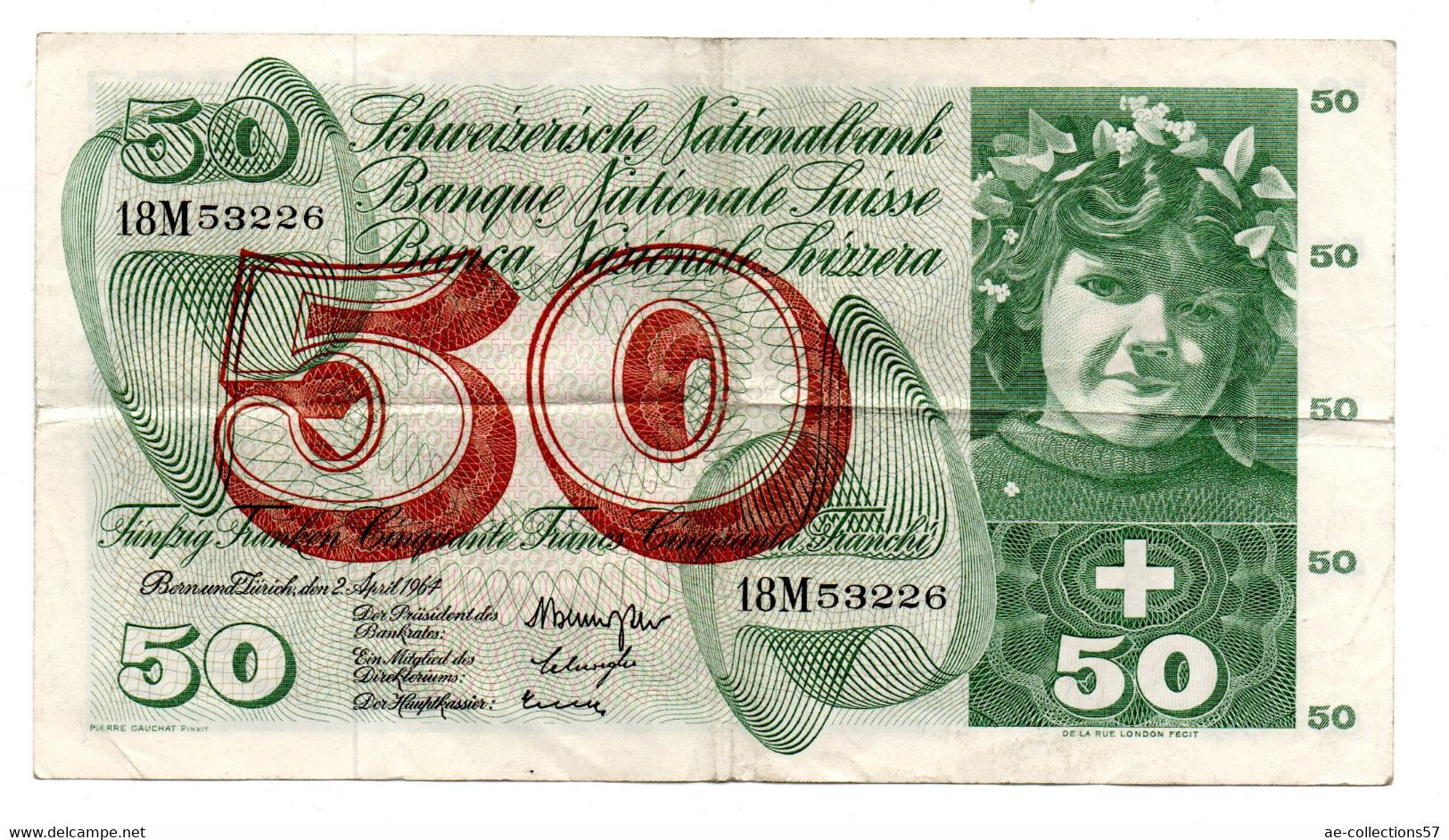 Suisse - 50 Franken 2/04/1964 TB+ - Suisse