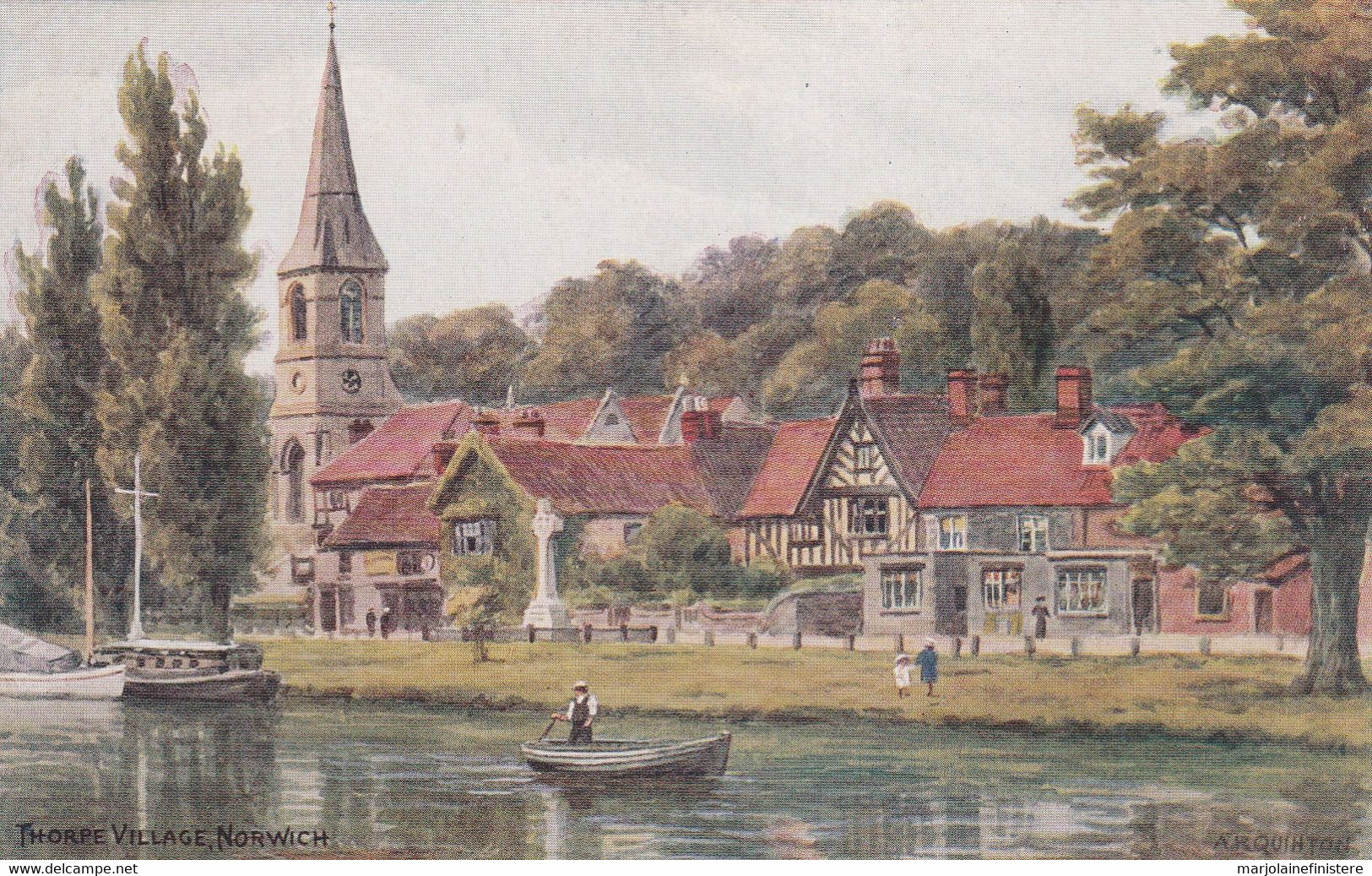 THORPE VILLAGE, NORWICH. Post Card. Salmon Series. N° 2897. AR. QUINTON.  SUP. - Quinton, AR