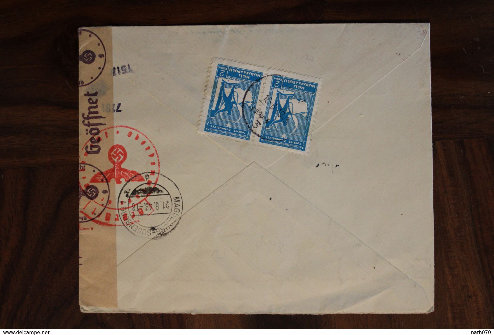Turquie 1943 OKW Censure Türkei Air Mail Cover Enveloppe Paire Par Avion Allemagne Turkey Türkiye Ww2 Wk2 - Brieven En Documenten