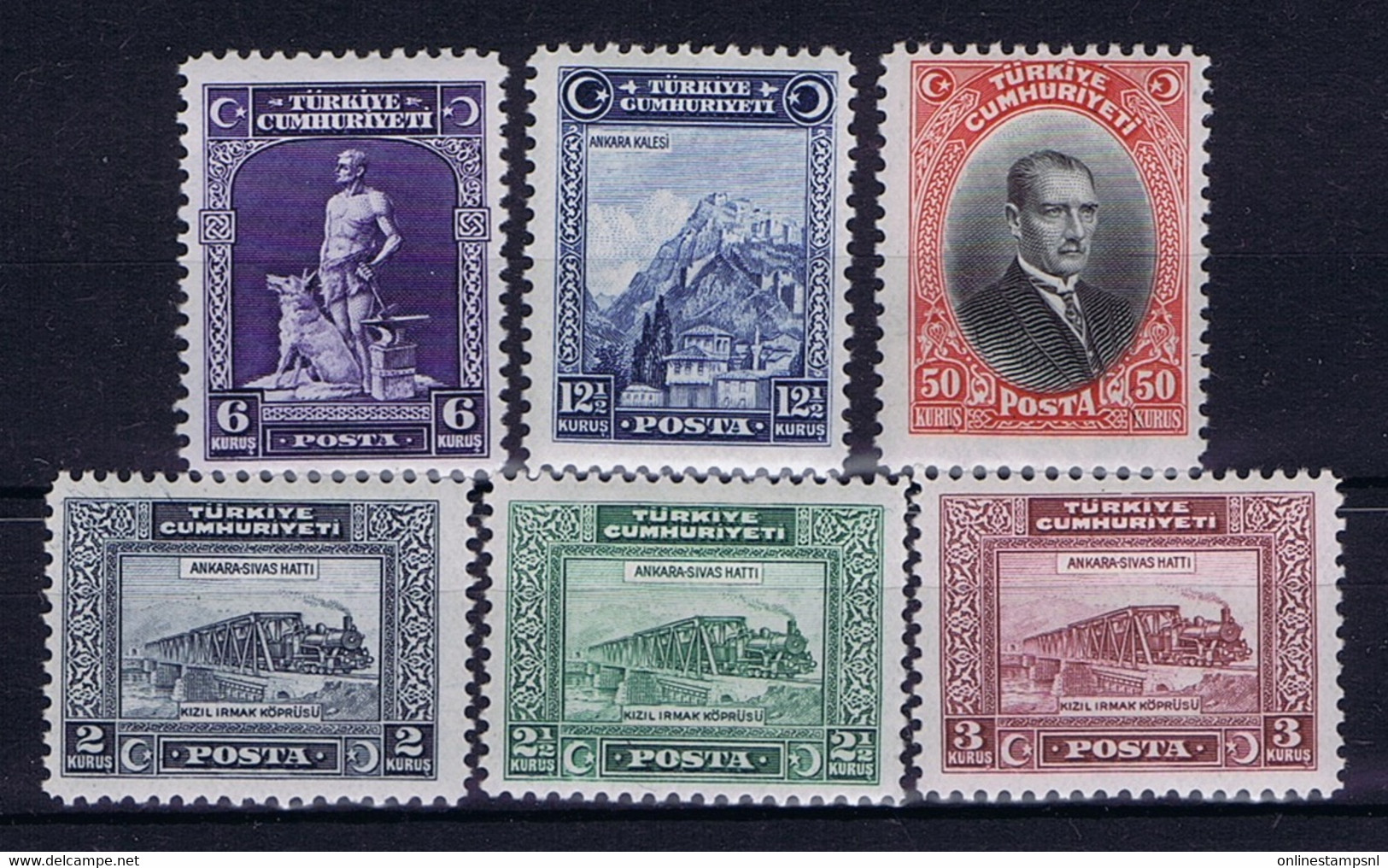 Turkey Mi 885 - 890  Isf 1205 - 1210 1929 MH/*, Mit Falz, Avec Charnière - Neufs