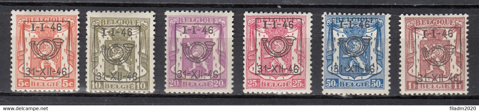 PRE547/552 Zonder Gom - Typo Precancels 1936-51 (Small Seal Of The State)