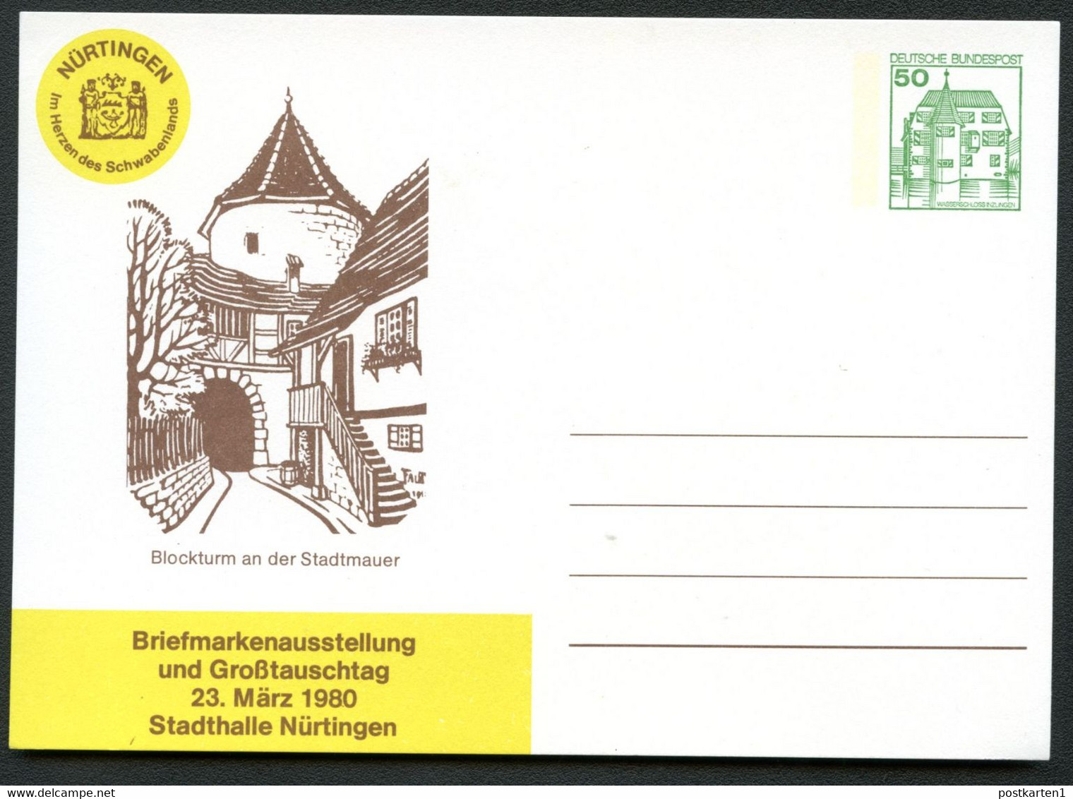 Bund PP104 D2/043 BLOCKTURM An Der Stadtmauer NÜRTINGEN 1980 - Privatpostkarten - Ungebraucht