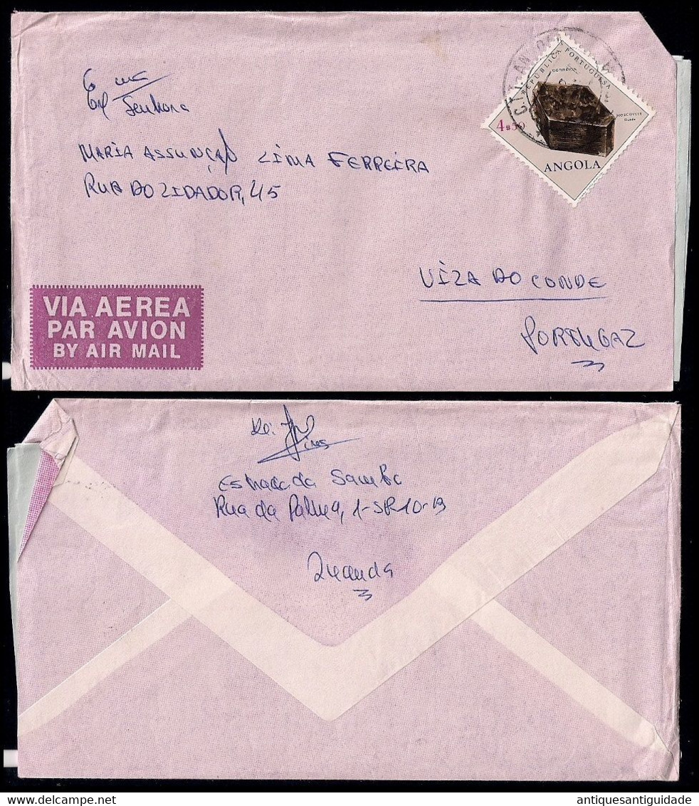 1974 - Luanda  Angola Airmail To Vila Do Conde Portugal With Love Correspondence. - Storia Postale