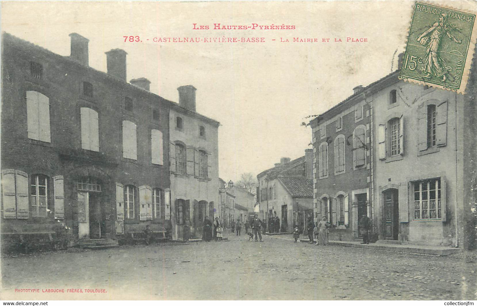 CPA FRANCE 65 " Castelnau Rivière Basse, La Mairie Et La Place". - Castelnau Riviere Basse