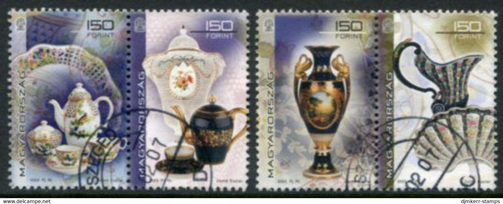 HUNGARY 2003 Herend Porcelain Singles Ex Block Used.   Michel 4760-63 - Gebruikt