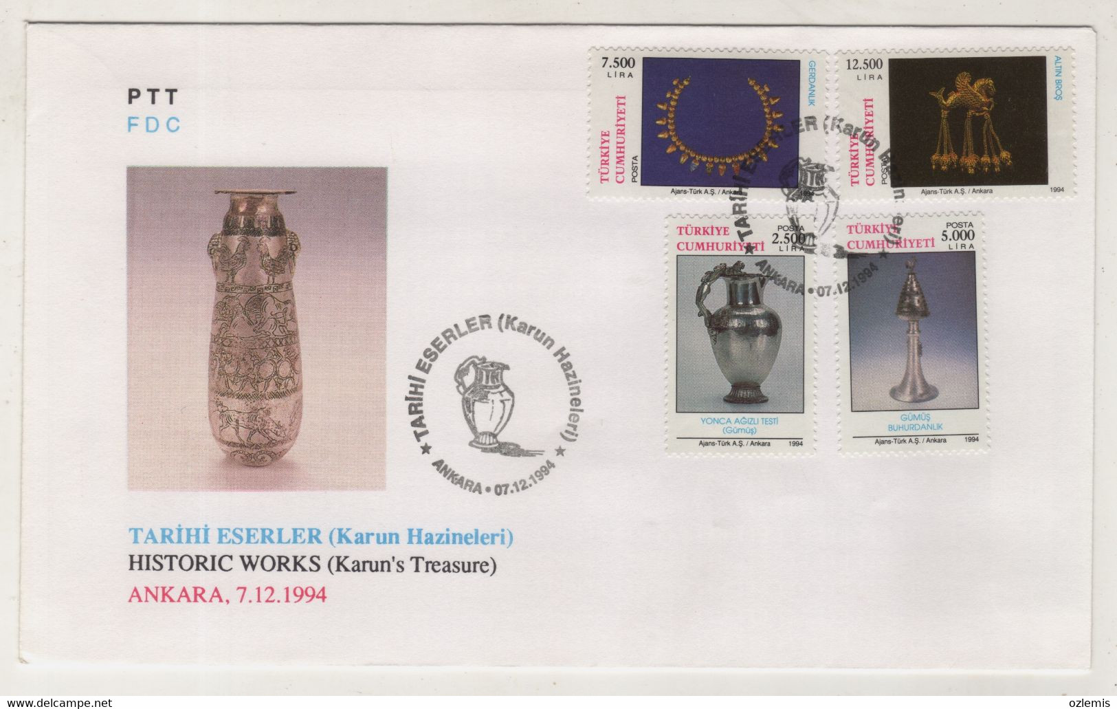 TURKEY,TURKEI,TURQUIE ,HISTORIC WORKS ,1994 FDC - Briefe U. Dokumente