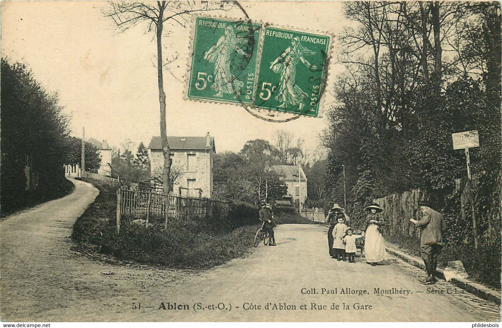 94  ABLON   Cote D'Ablon Et Rue De La Gare - Ablon Sur Seine