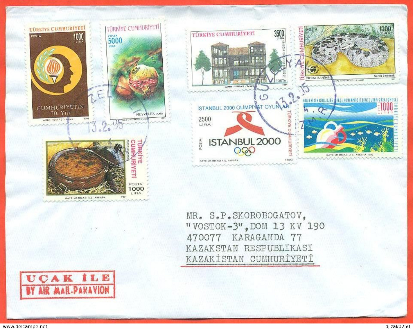 Turkey 1995. The Envelope  Passed The Mail. Airmail. - Lettres & Documents