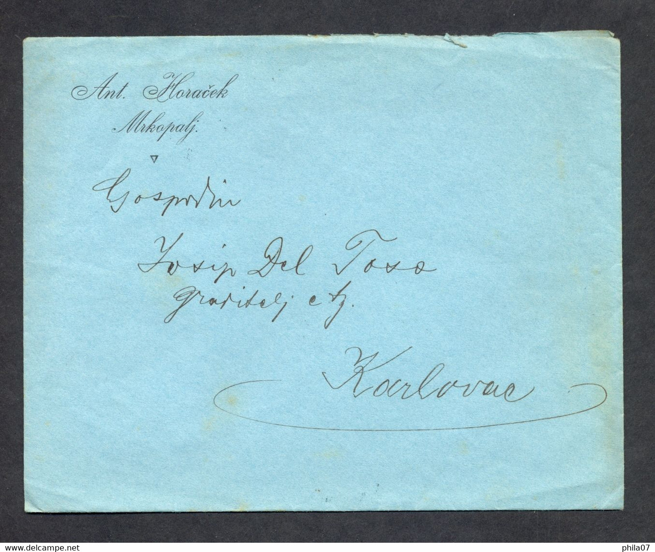 Hungary, Croatia - Letter From Mrkopolje Addressed To Karlovac, Cancelled By T.P.O. FIUME-NAGY KANIZSA Postmark 01.07. 1 - Covers & Documents