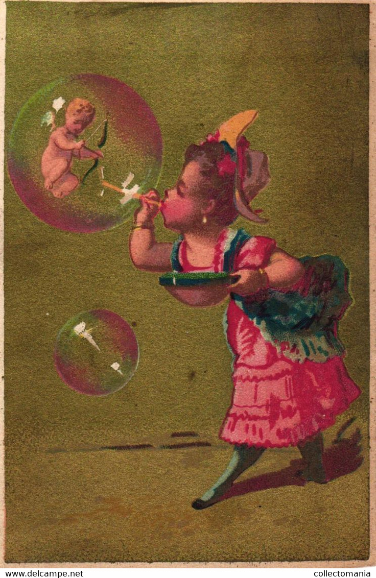 7 Cartes Chromo  Bulbes De Savon Soap Bubbles Zeep Bellen  Acrobats - Other & Unclassified