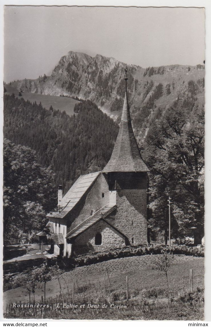 Carte Photo - Rossinières - L'Eglise T Dent De Corjon - Rossinière