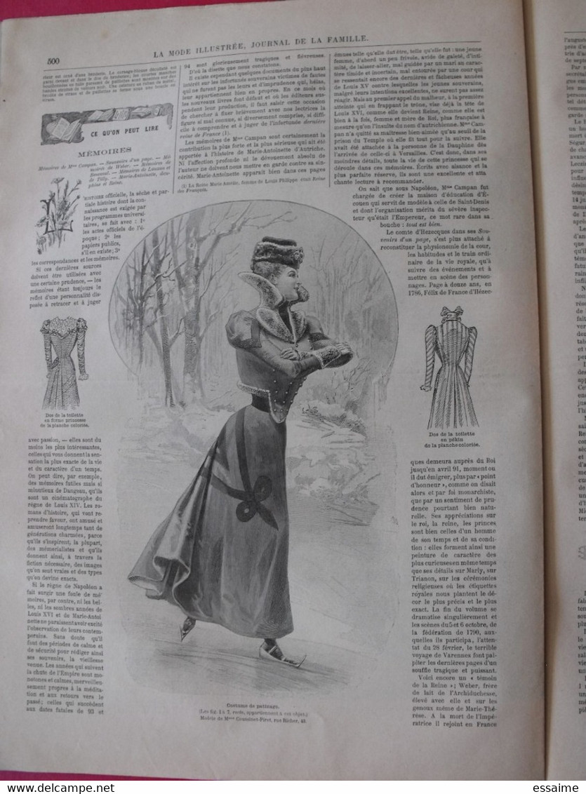 4 revues la mode illustrée, journal de la famille.  n° 40,41,42,43 de 1898. couverture en couleur. jolies gravures