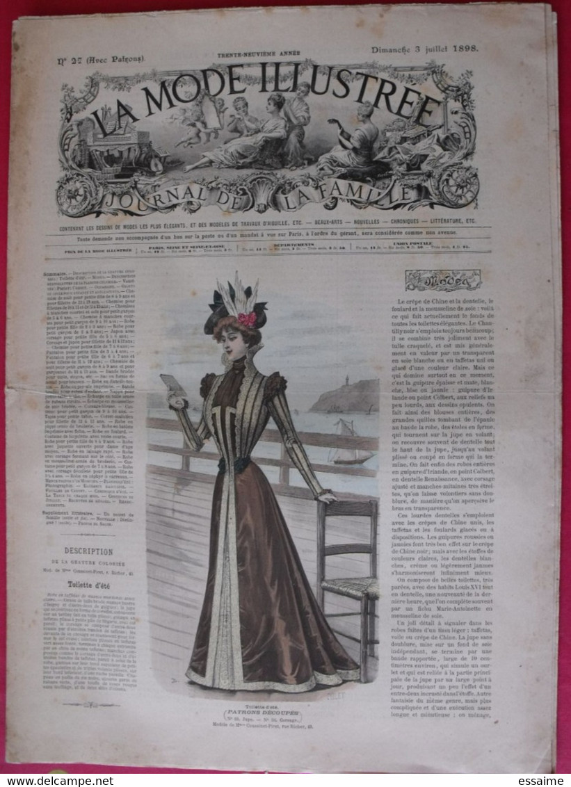 4 Revues La Mode Illustrée, Journal De La Famille.  N° 23,25,26,27 De 1898. Couverture En Couleur. Jolies Gravures - Mode