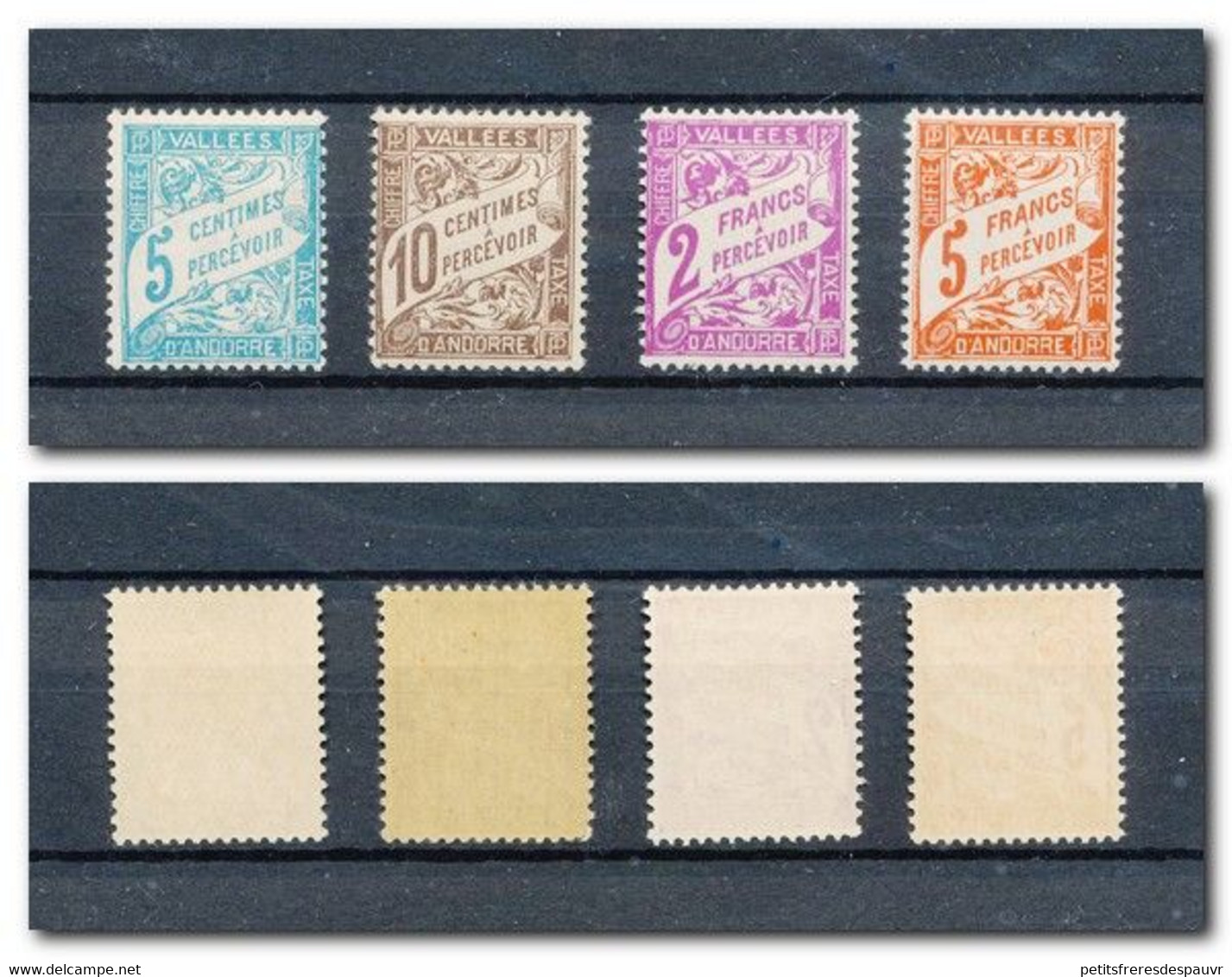 ANDORRE - Taxe Série N° YT 17/20 Neufs Gomme D'origine Sans Charnière ** - Cote 100€ - Voir Scan - Unused Stamps